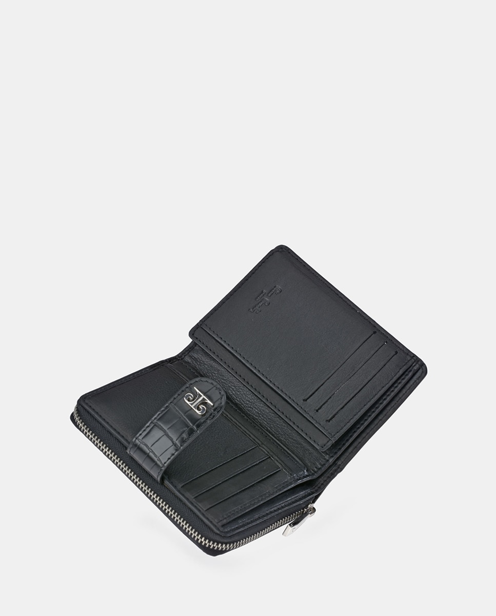 Monedero billetero mediano mujer en simil piel color - Pierre Cardin - Negro Negro-3