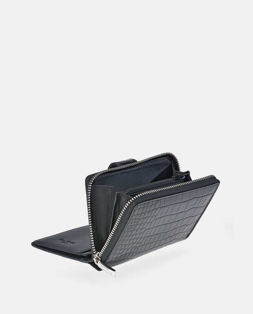 Monedero billetero mediano mujer en simil piel color - Pierre Cardin - Negro Negro-4