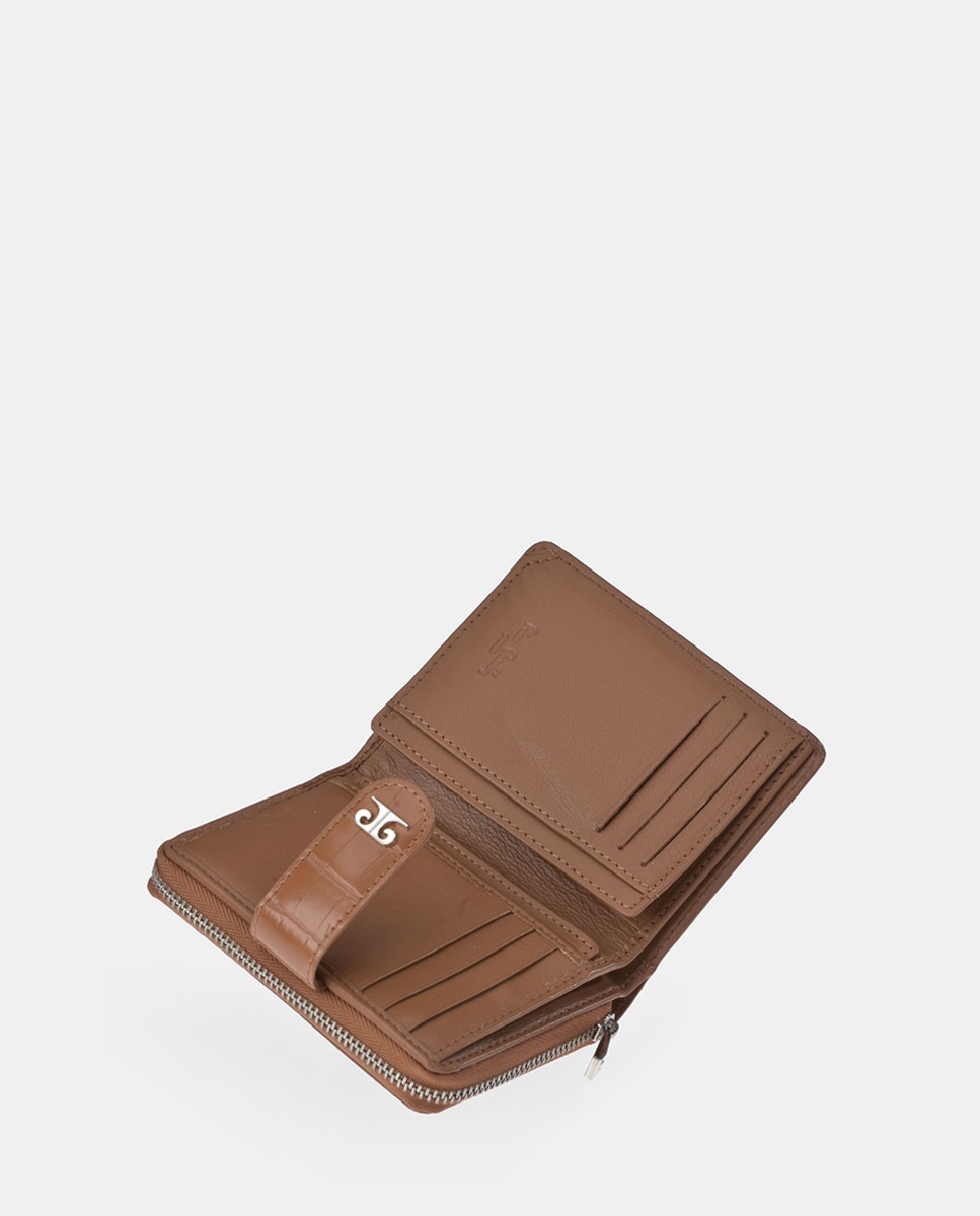 Monedero billetero mediano mujer en simil piel color negro - Pierre Cardin - Marrón claro Marrón claro-3