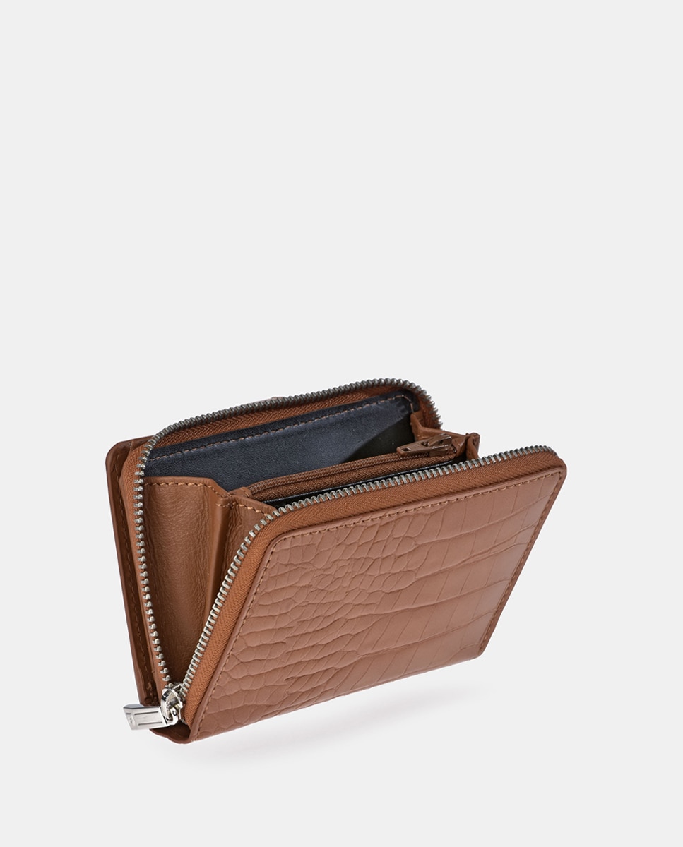 Monedero billetero mediano mujer en simil piel color negro - Pierre Cardin - Marrón claro Marrón claro-4