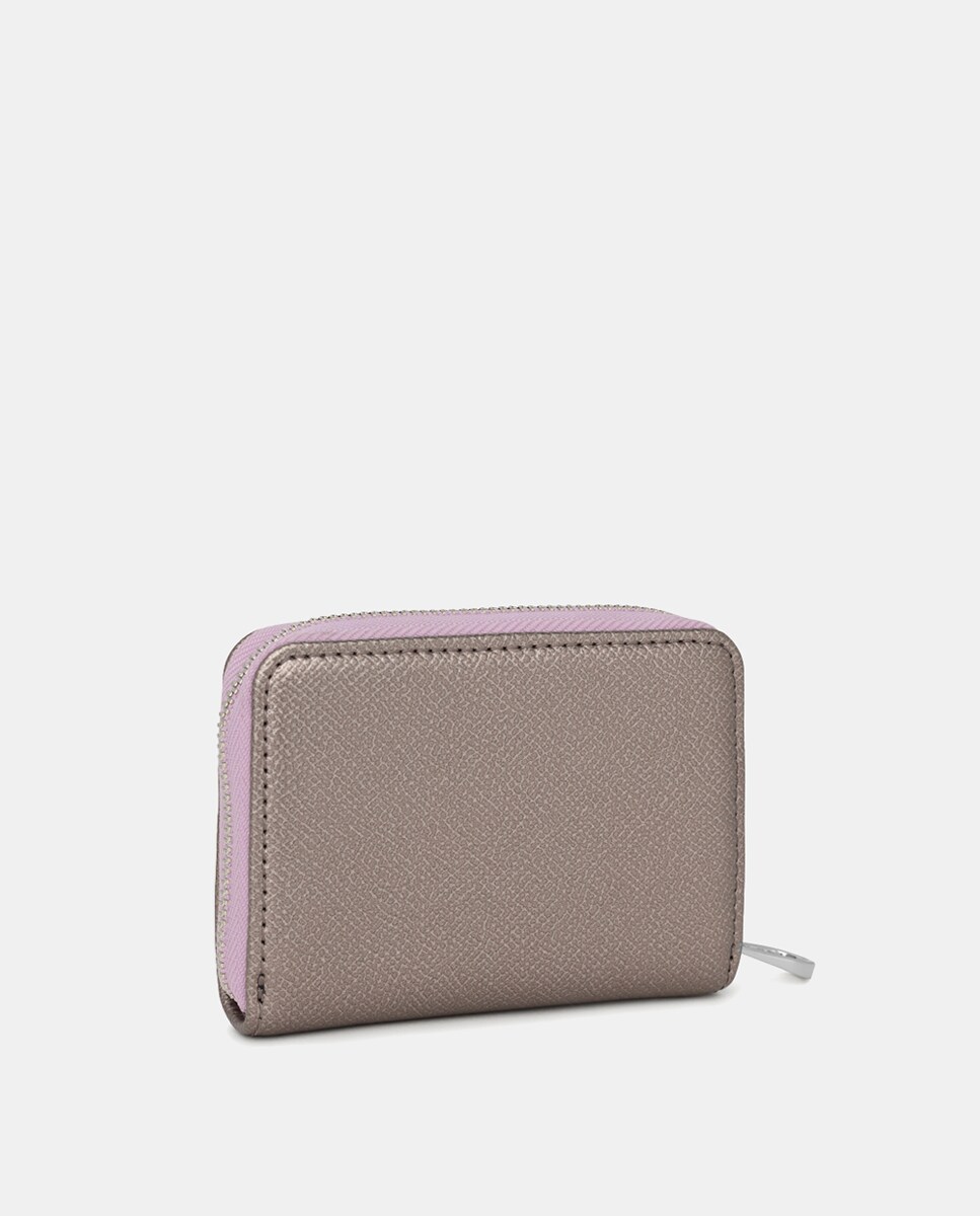 Porta-Moedas com Fecho de Correr - Prateado Prata-4