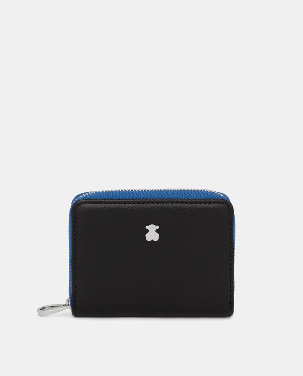 Porta-Moedas New Dubai Saffiano com Fecho de Correr - Preto Preto-1