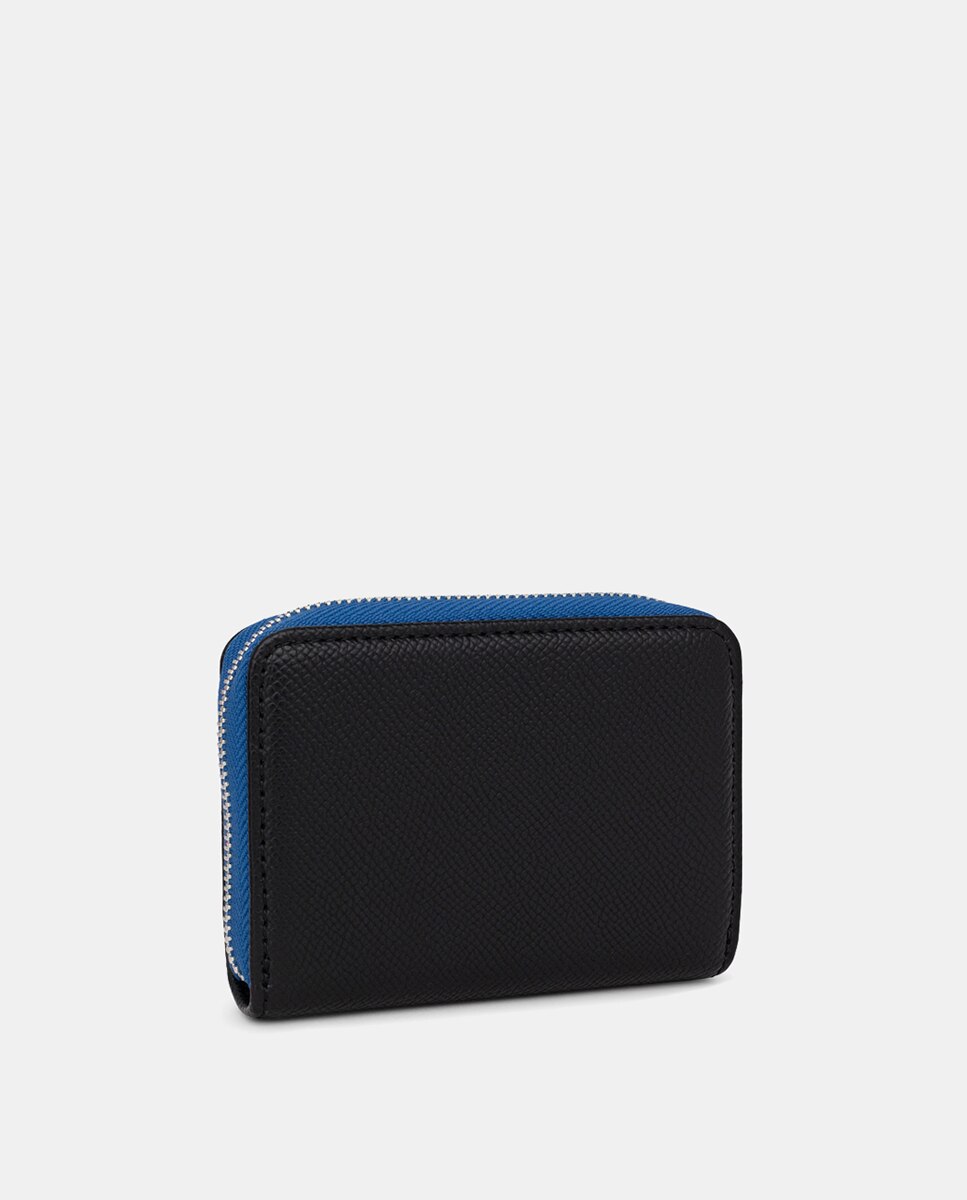 Porta-Moedas New Dubai Saffiano com Fecho de Correr - Preto Preto-4