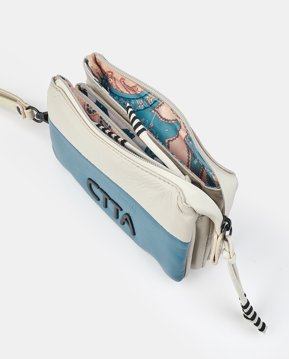 Mala Pouch - Cor de Pérola Azul-3