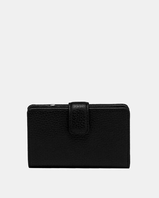 Imagem 0 de Carteira Prática em Pele Martelada - Preto. Várias Ranhuras e Compartimentos