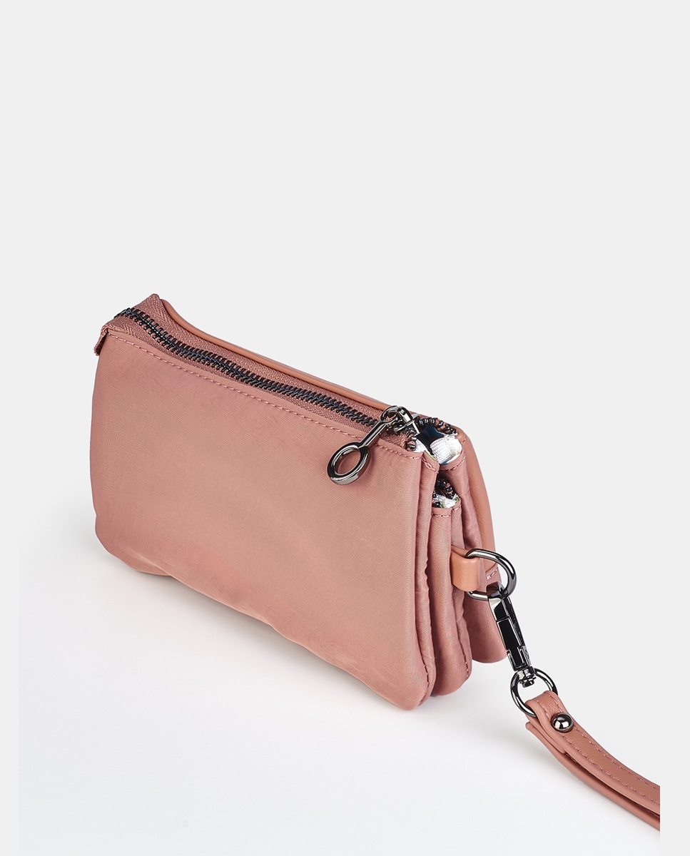 Mala Pouch com Fecho de Correr Bege-2