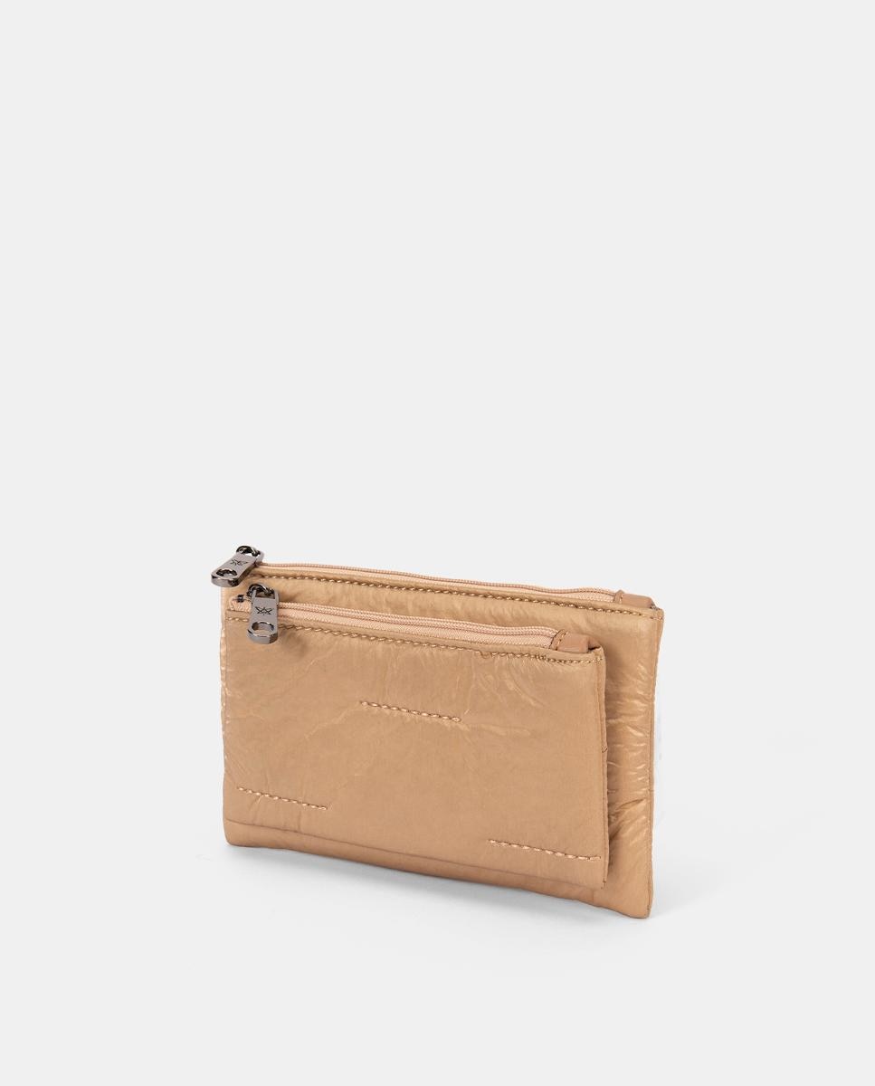 Porta-Moedas com Fecho de Correr Castanho-claro-3