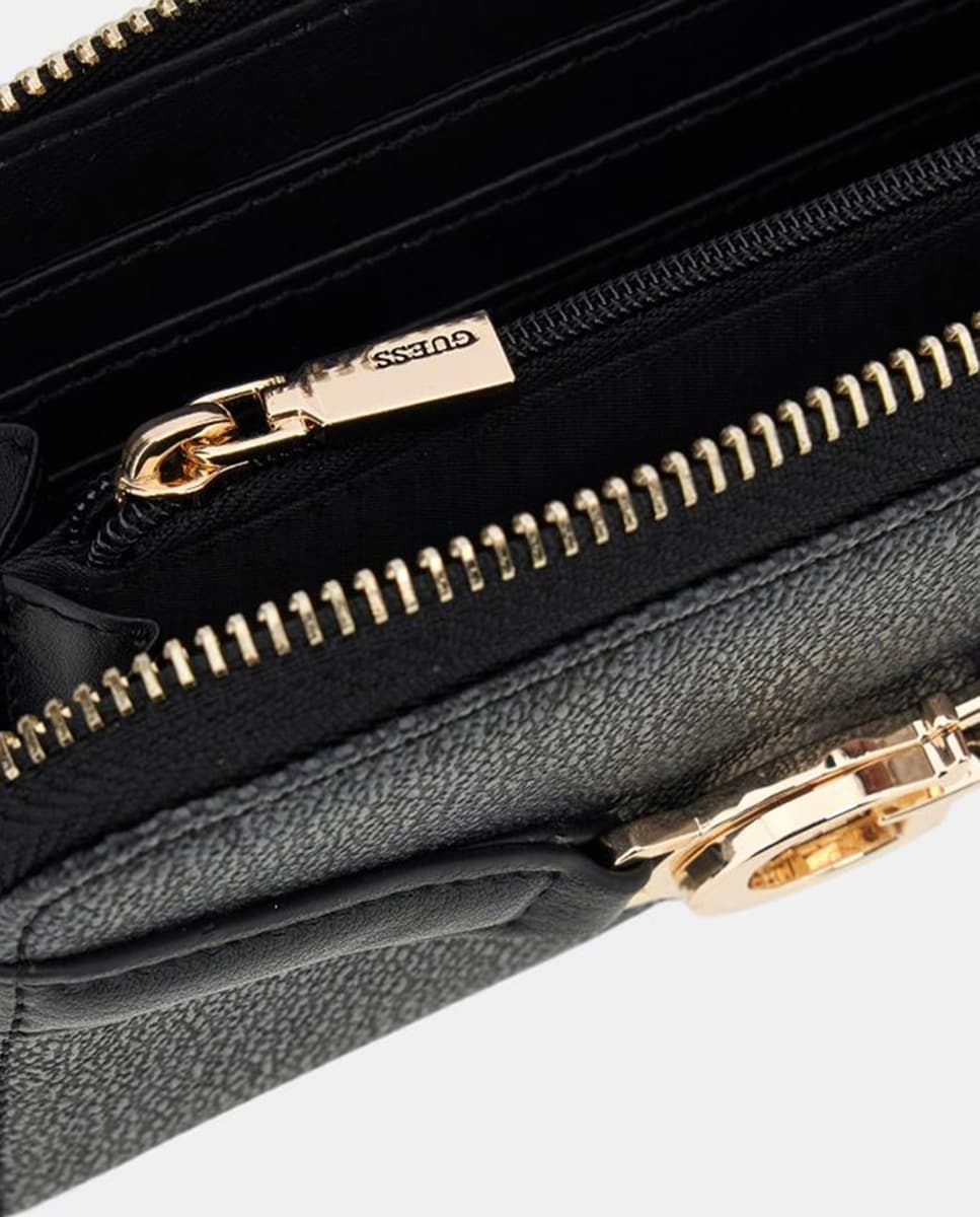 Carteira Média com Fecho de Correr Cinzento-escuro-3