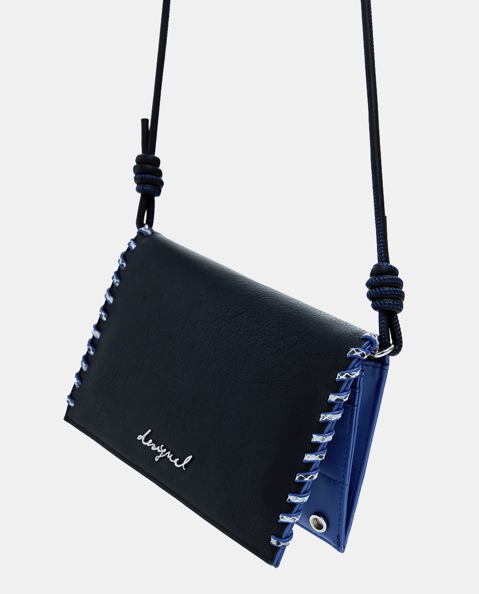 Porta-Moedas 2 em 1 Médio com Costuras Preto-3