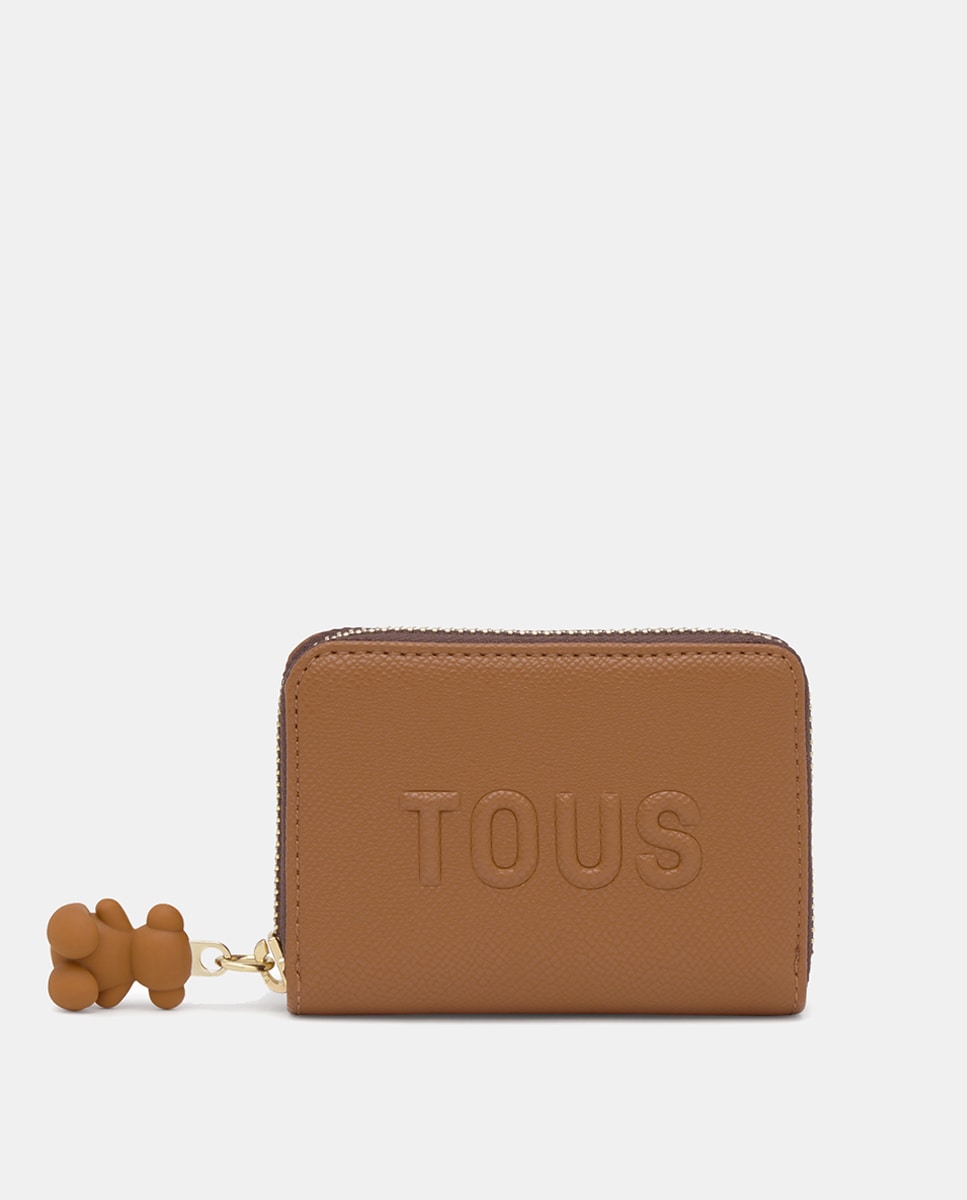 Porta-Moedas Médio com Fecho de Correr Camel-1