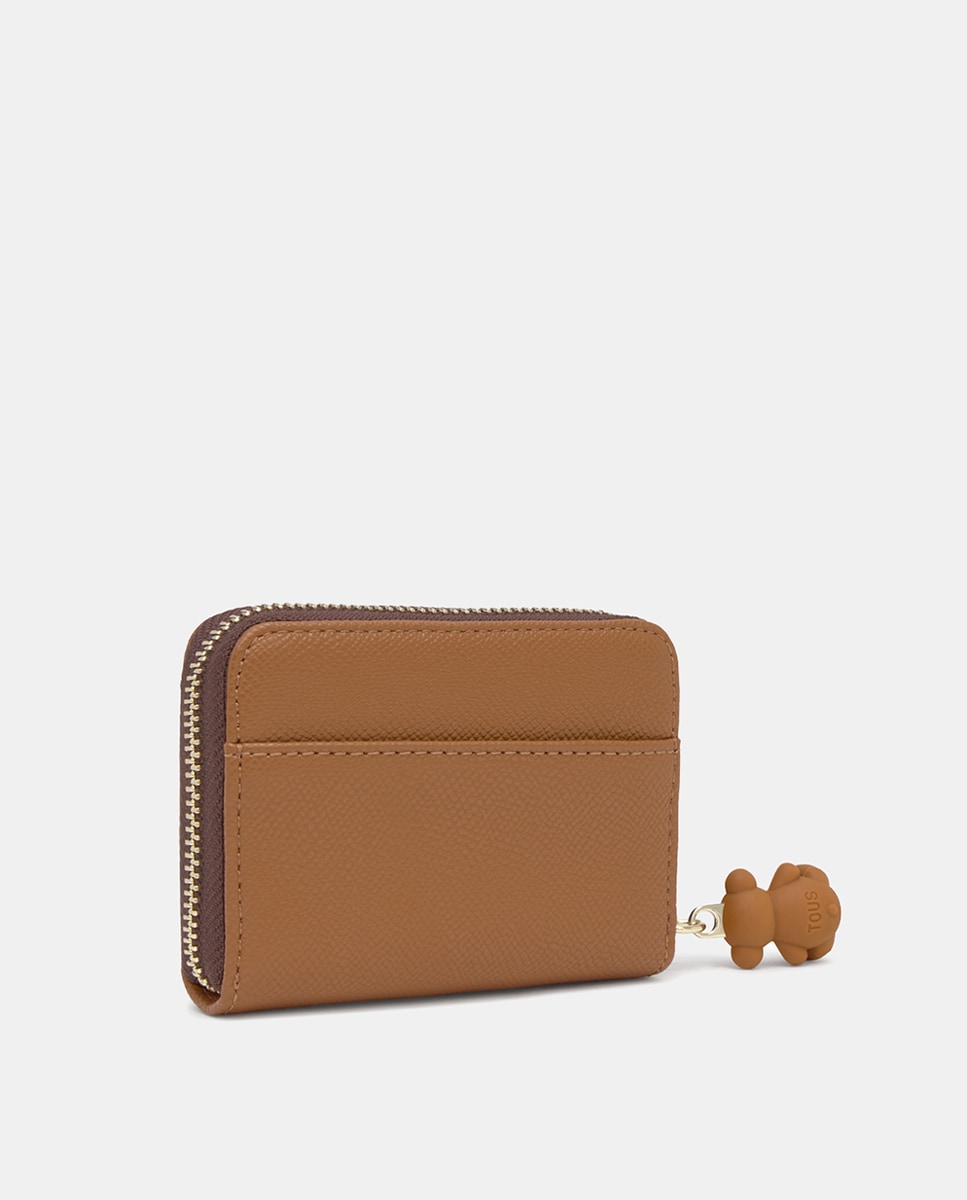 Porta-Moedas Médio com Fecho de Correr Camel-2