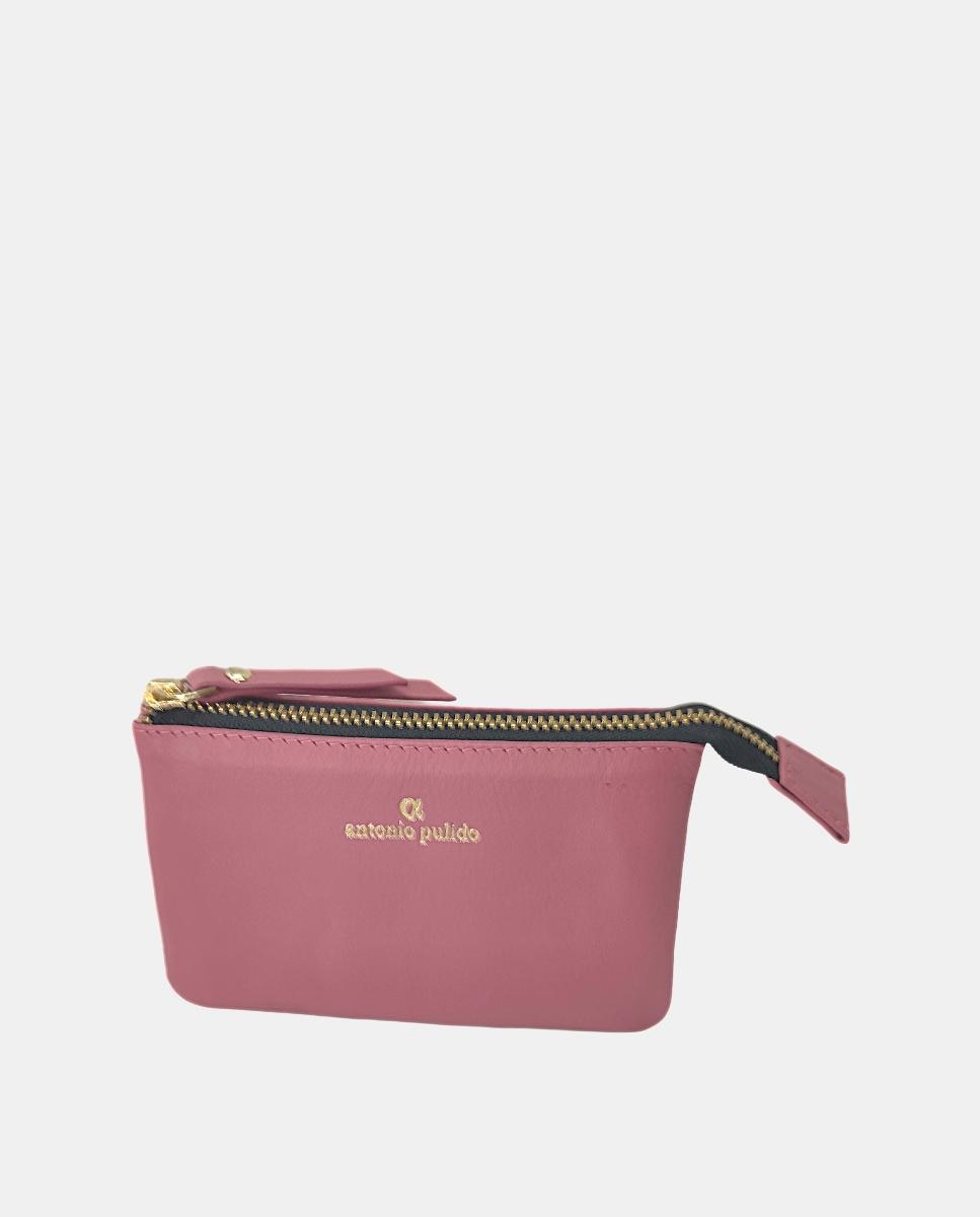 Imagen 1 de Tarjetero Monedero de piel Colección Kayla - Antonio Pulido - Kaki Rosa