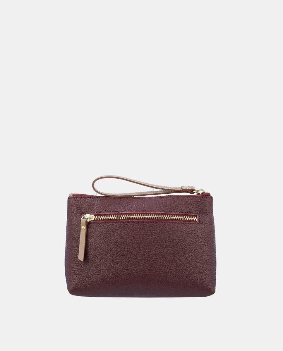 Porta-Moedas em Pele Bovina e Lona - Preto Bordeaux-3
