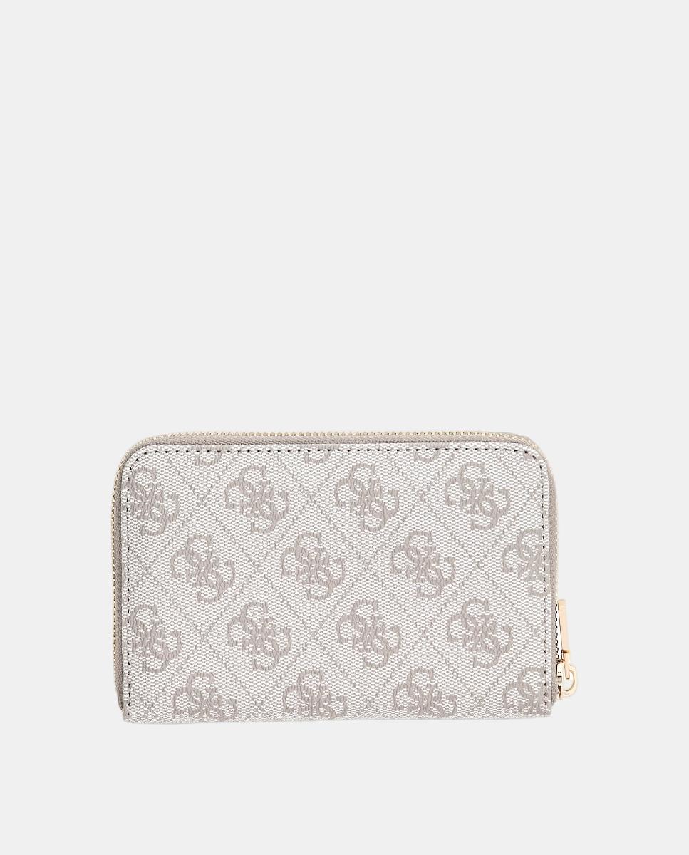 Carteira com Fecho de Correr Duplo e Botão Branco-2