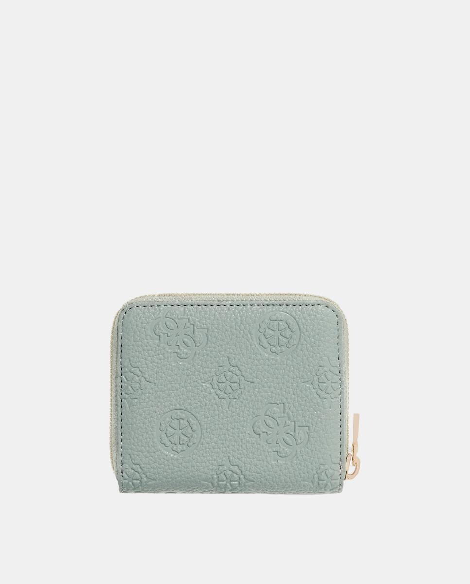 Carteira Média com Fecho de Correr Azul-claro-2