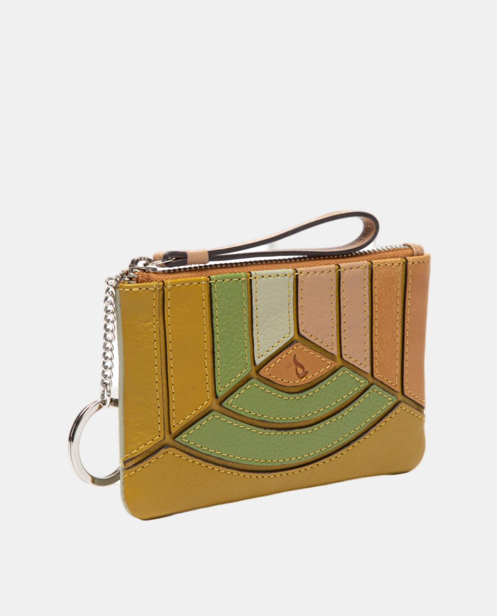 Porta-Moedas em Pele com Patch Verde-2