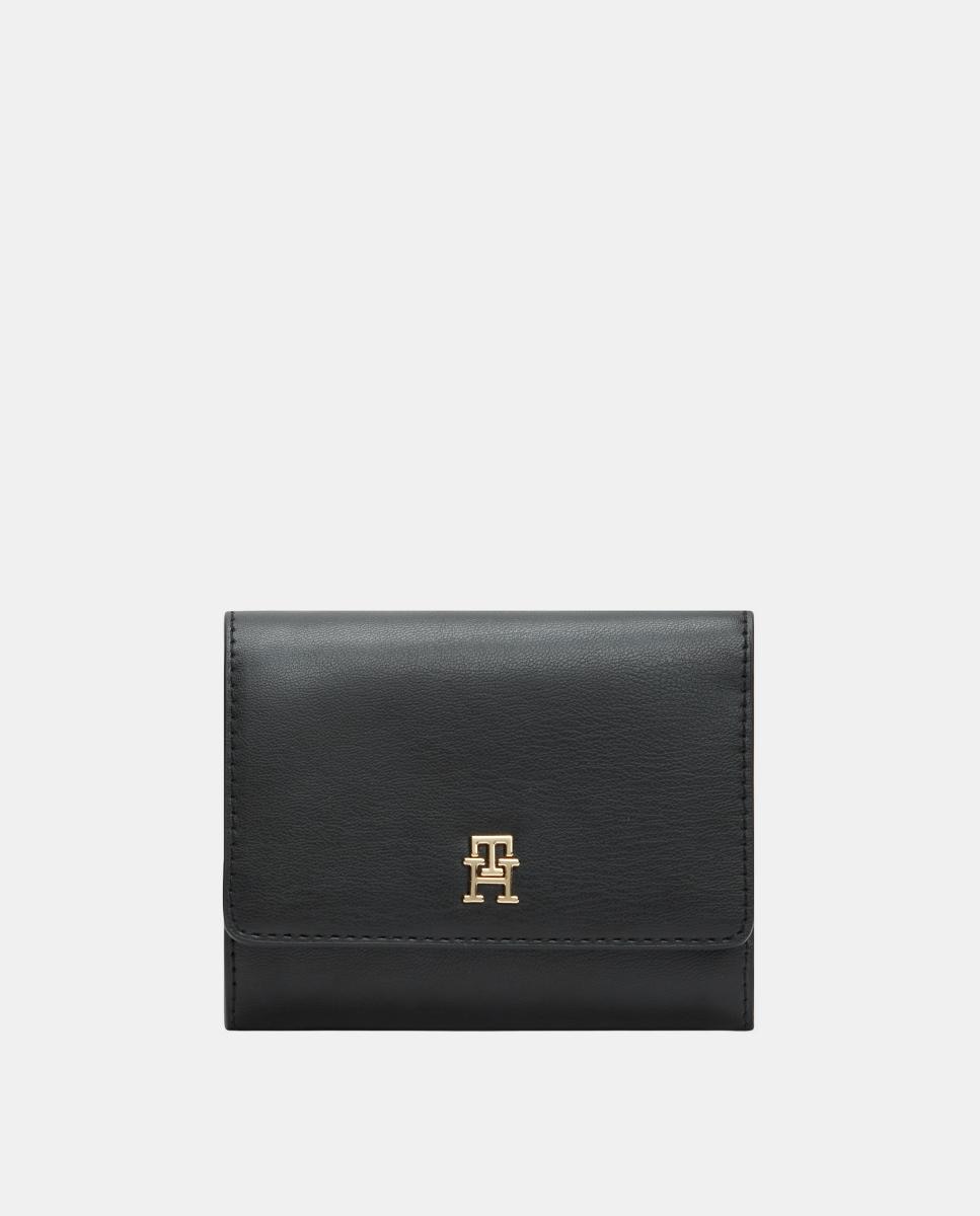 Carteira Média com Aba - Preto Preto-1