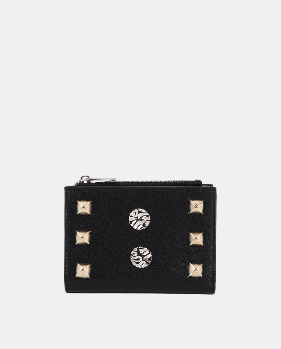 Porta-Moedas com Tachas - Dourado/Prateado Preto-5