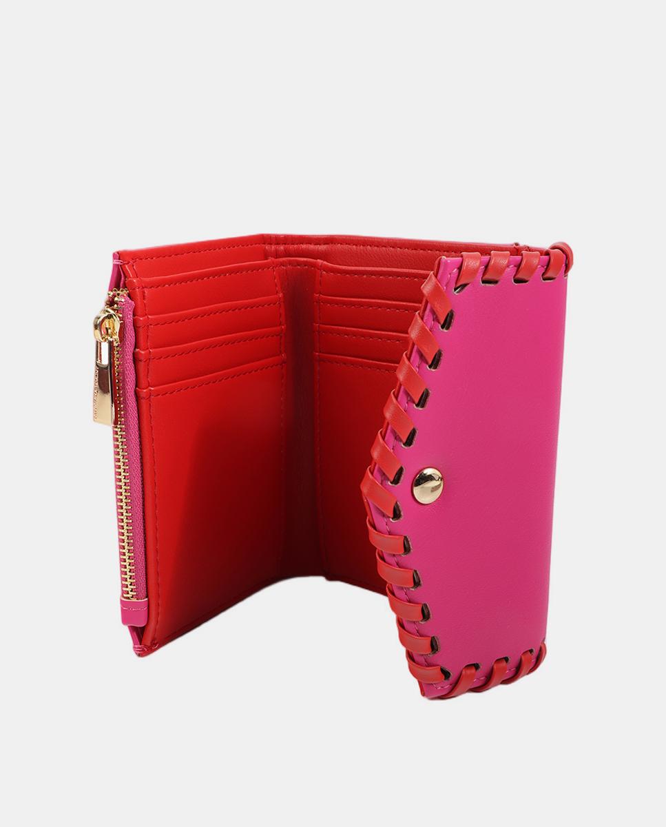 Porta-Moedas com Acabamento em Contraste Rosa-2
