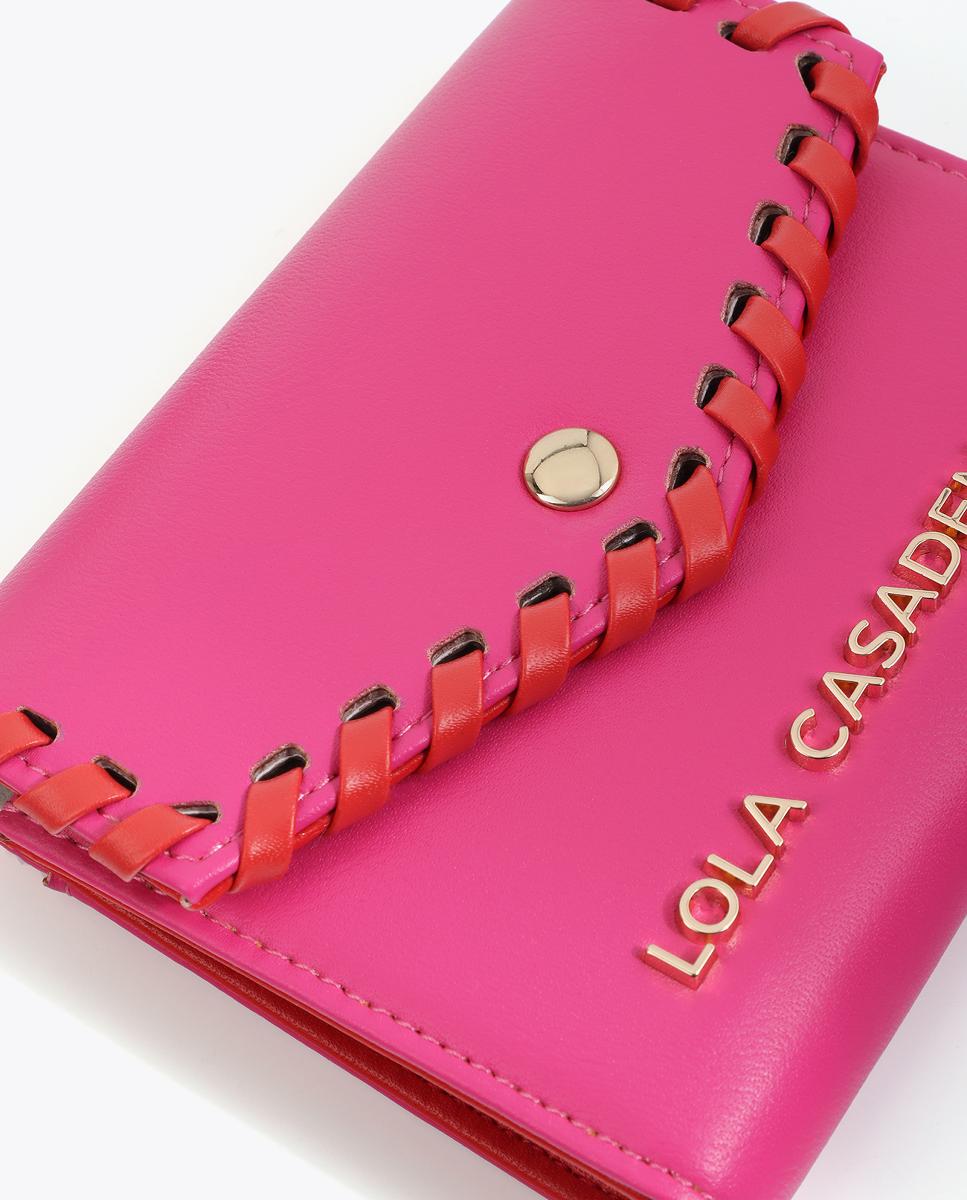 Porta-Moedas com Acabamento em Contraste Rosa-3