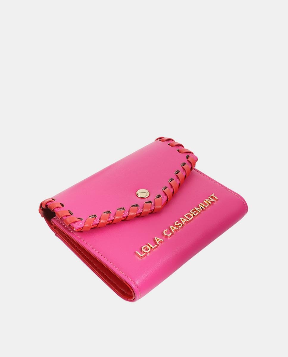 Porta-Moedas com Acabamento em Contraste Rosa-4