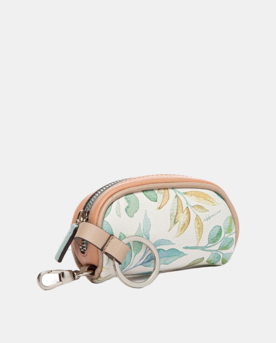 Porta-Moedas em Pele com Estampado Verde-5