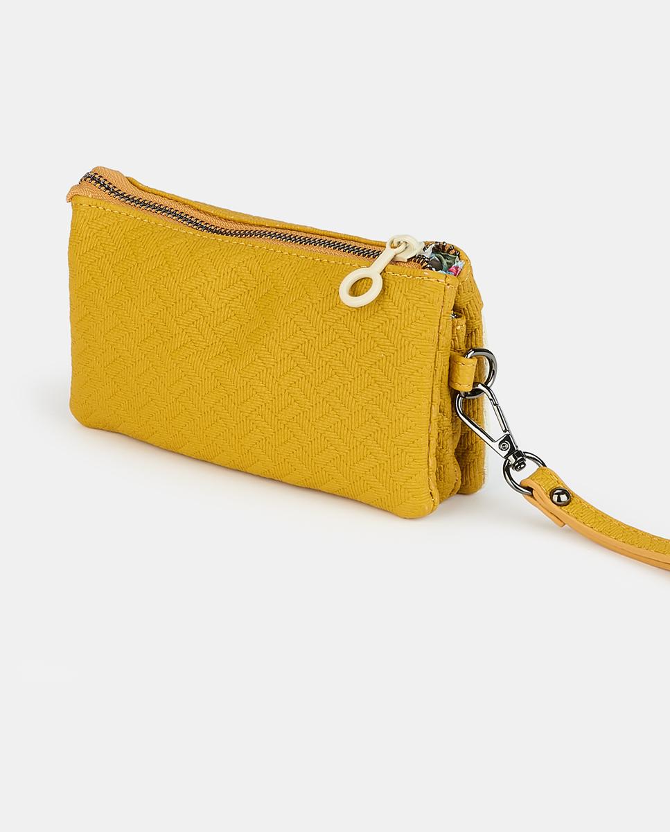 Mala Pouch com Fecho de Correr Mostarda-2