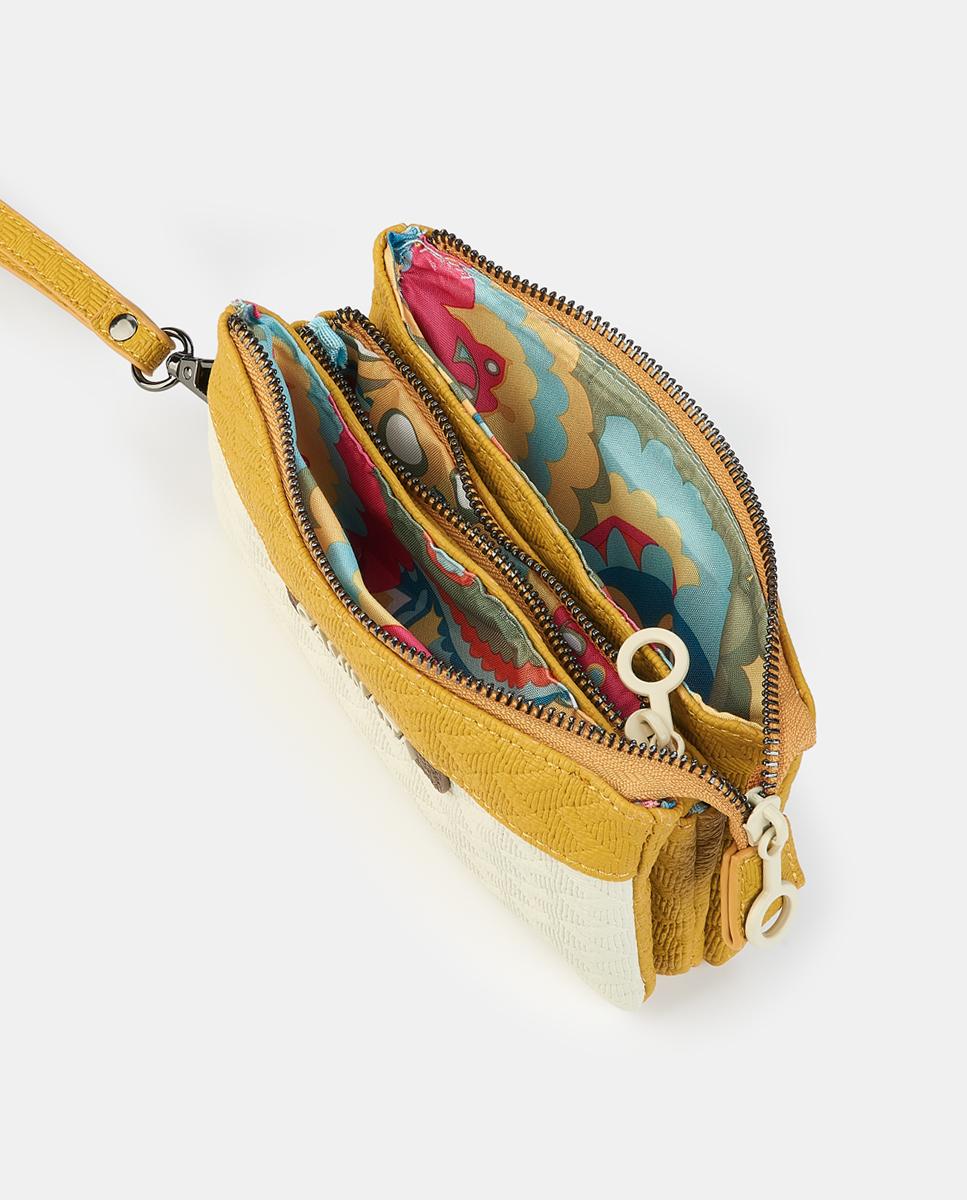 Mala Pouch com Fecho de Correr Mostarda-3