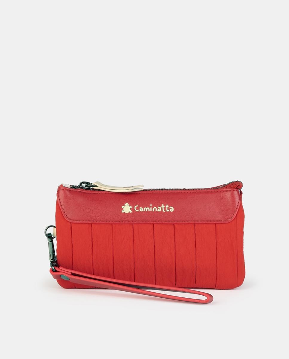 Mala Pouch com Fecho de Correr Vermelho-1