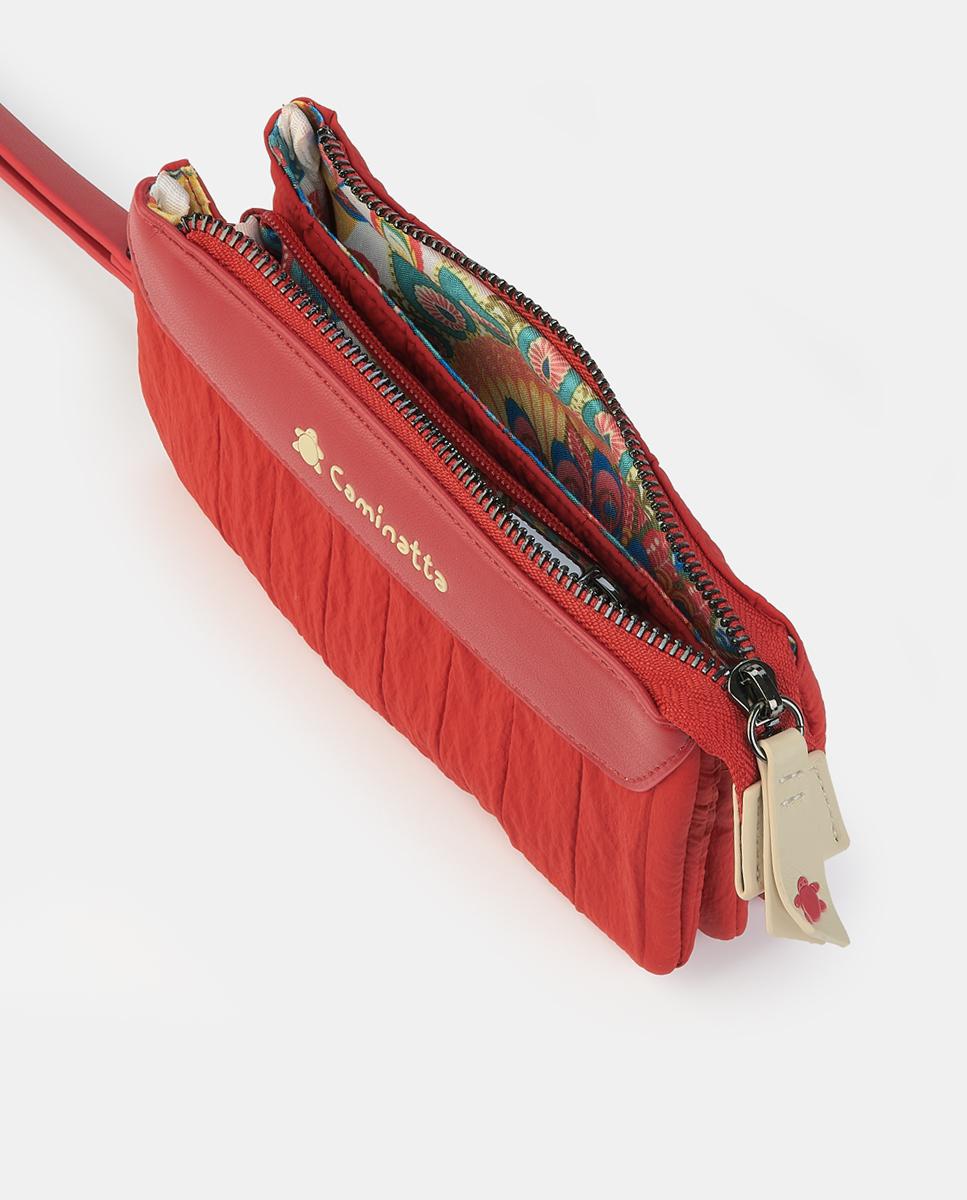 Mala Pouch com Fecho de Correr Vermelho-3