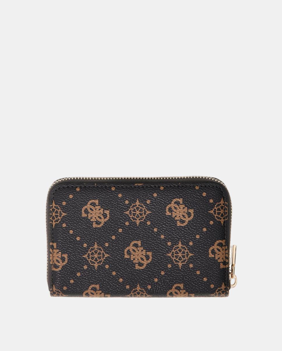 Porta-Moedas Emelie Médio com Fecho de Correr e Logótipo 4G Castanho-3