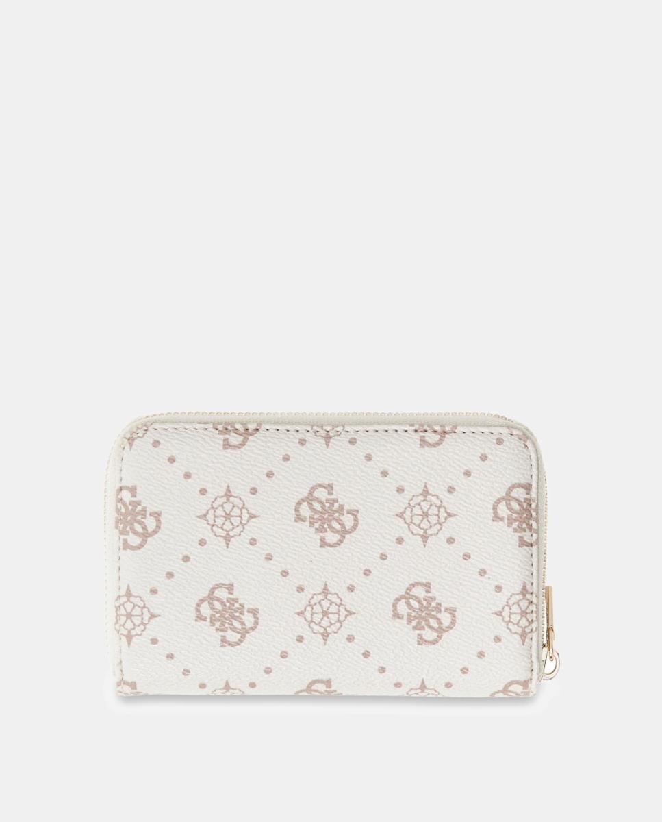 Porta-Moedas Emelie Médio com Fecho de Correr e Logótipo 4G Branco-3