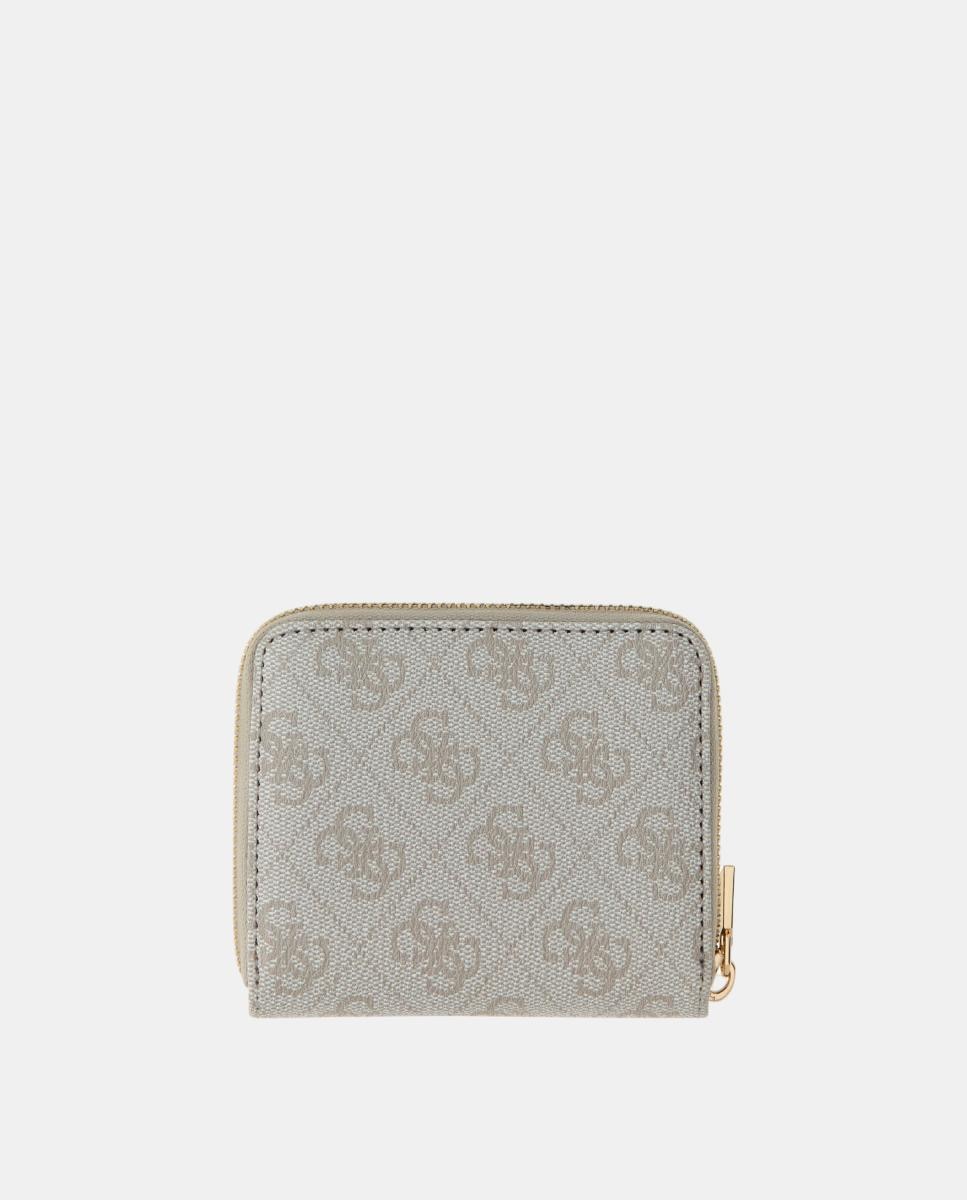 Porta-Moedas Laurel Pequeno Acolchoado com Fecho de Correr Cinzento-claro-4