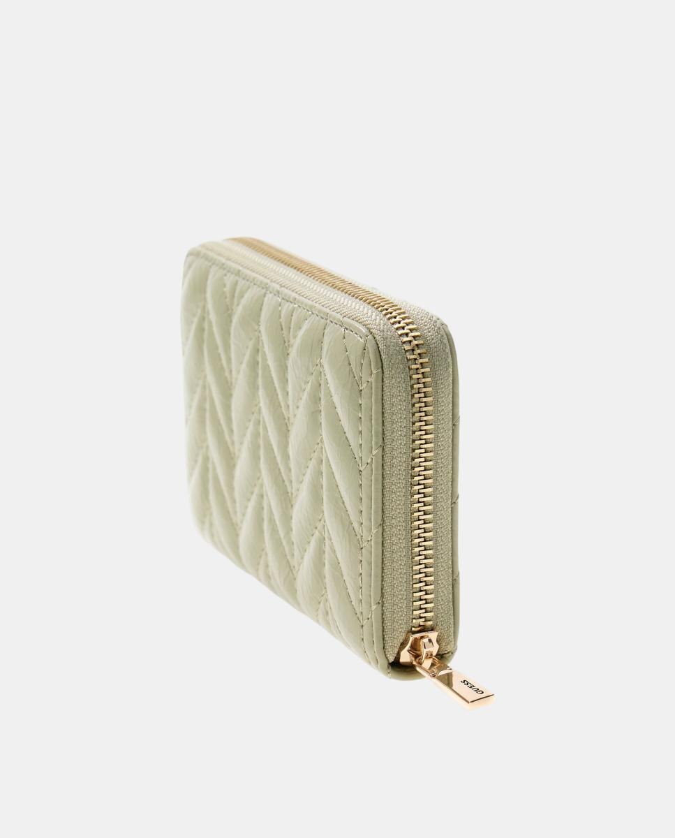 Porta-Moedas Cheryl Acolchoado Médio com Fecho de Correr Verde-4