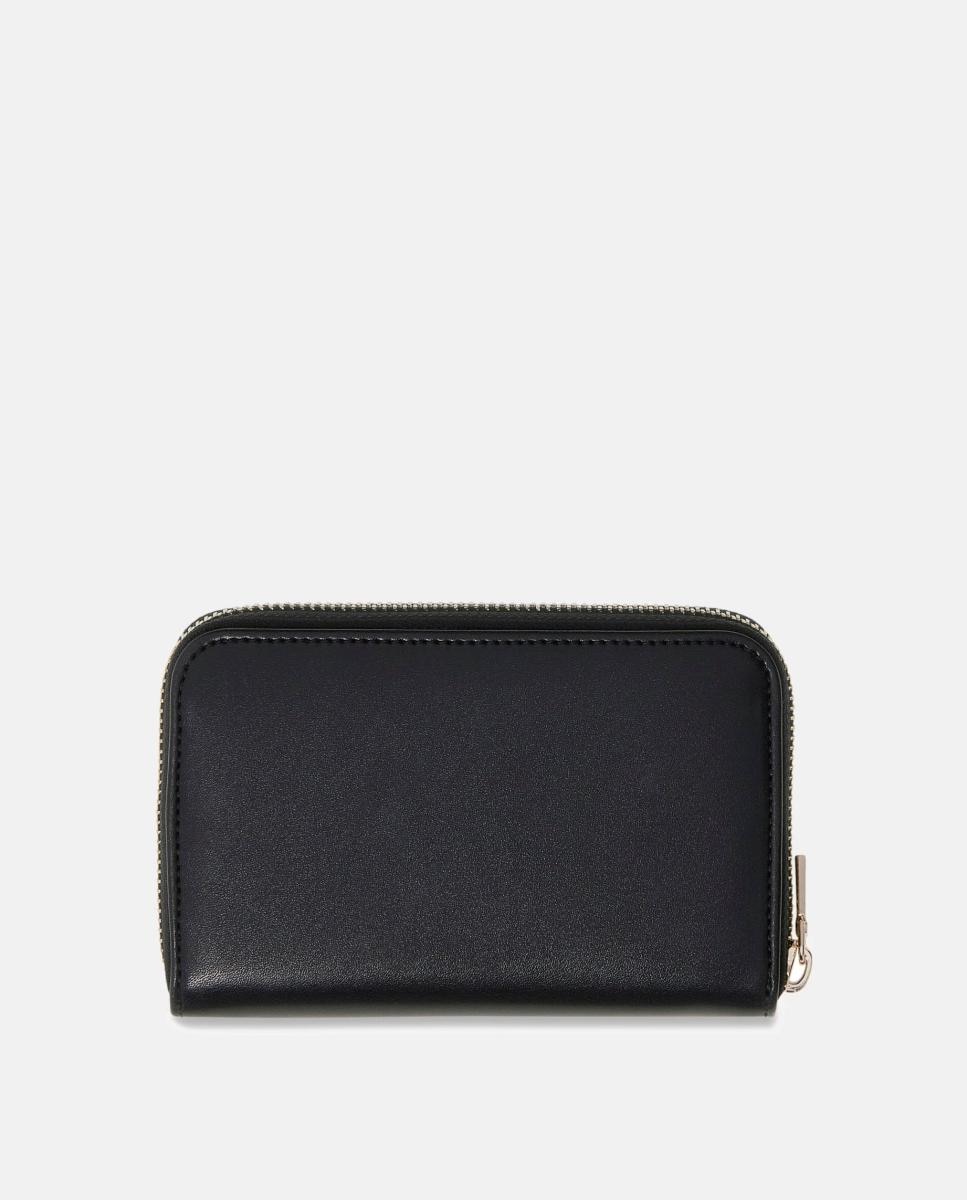 Porta-Moedas Janie Liso Médio com Fecho de Correr Preto-2