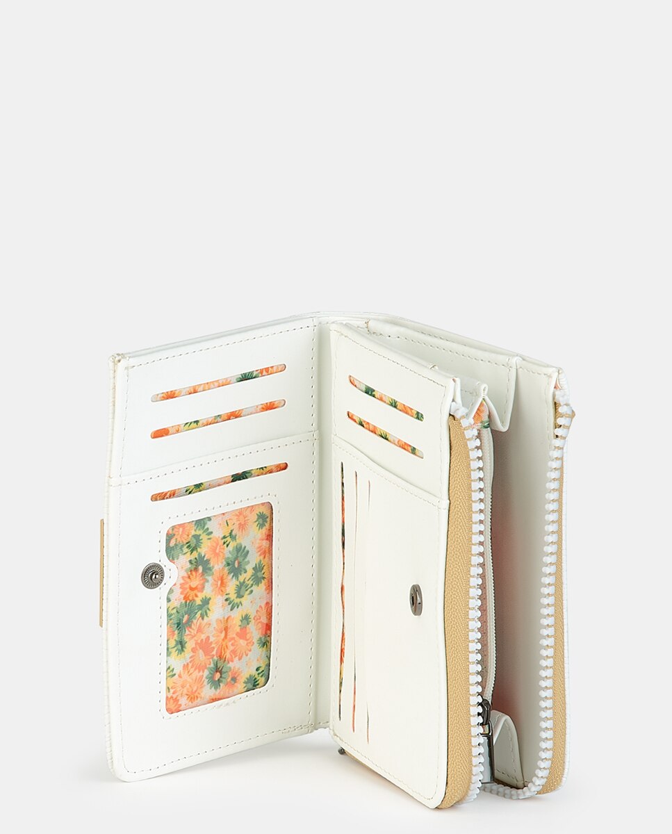 Porta-Moedas/Porta-Cartões com Fecho de Correr Branco-3