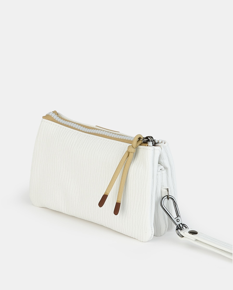 Mala Pouch com Fecho de Correr Branco-2