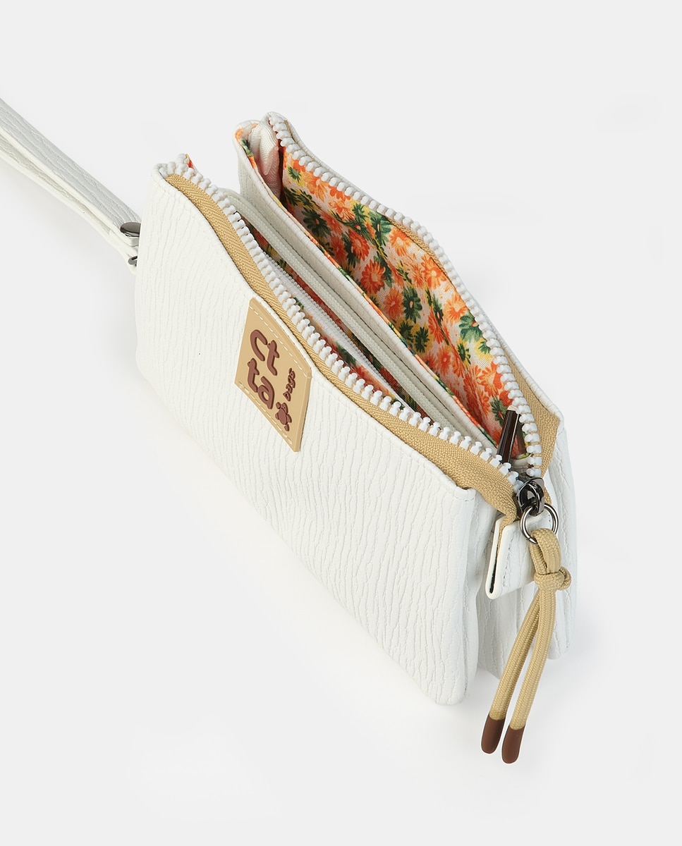 Mala Pouch com Fecho de Correr Branco-3
