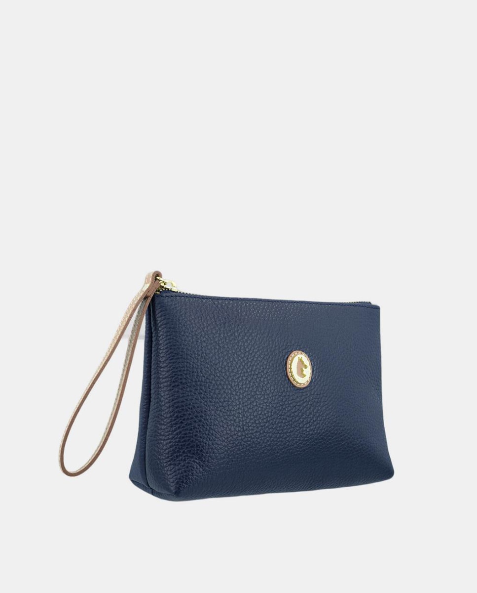 Porta-Moedas Simples com Alça de Mão Azul-2