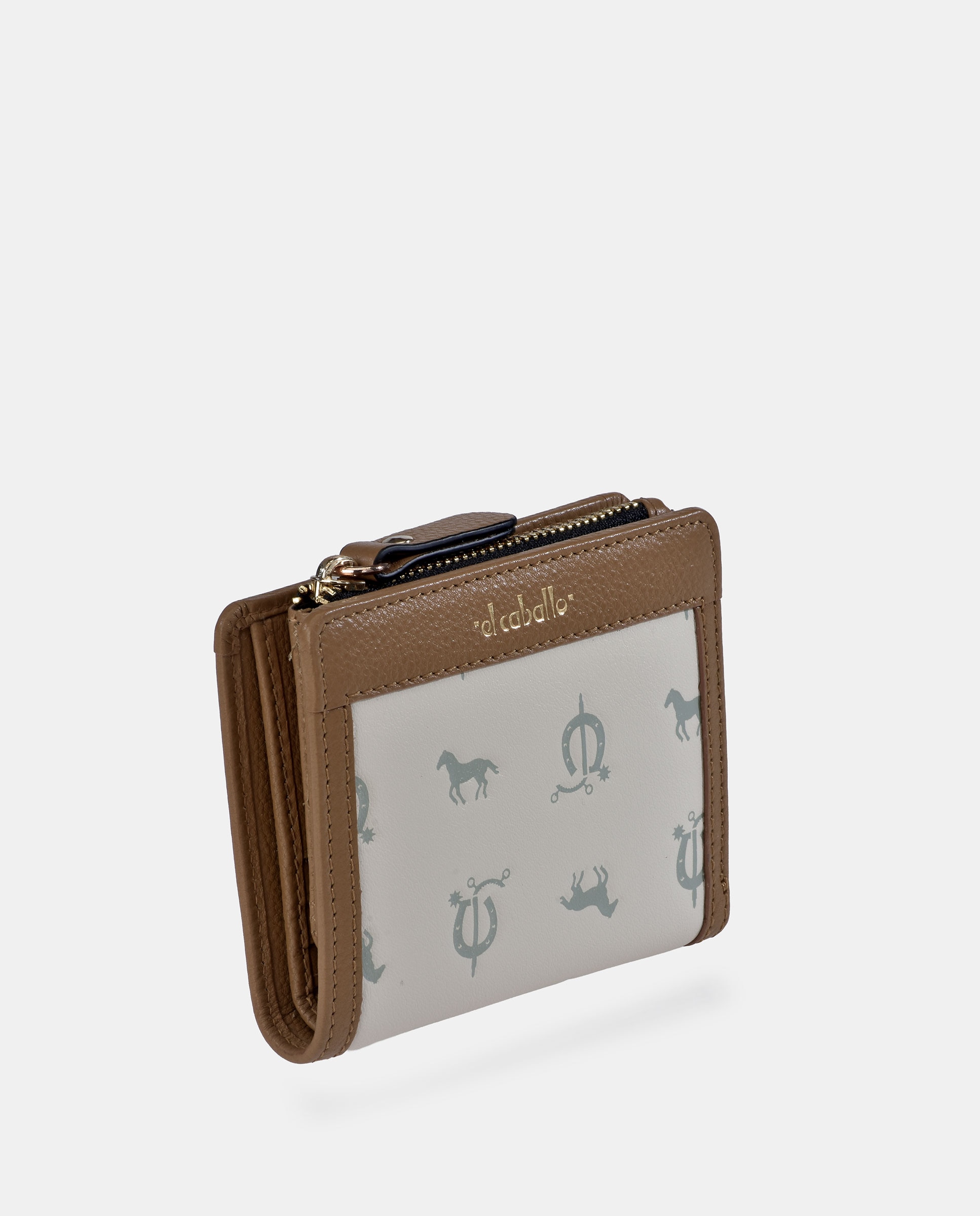 Porta-Moedas com Secção para Notas Compacto em PU e Pele Branco-gelo-2