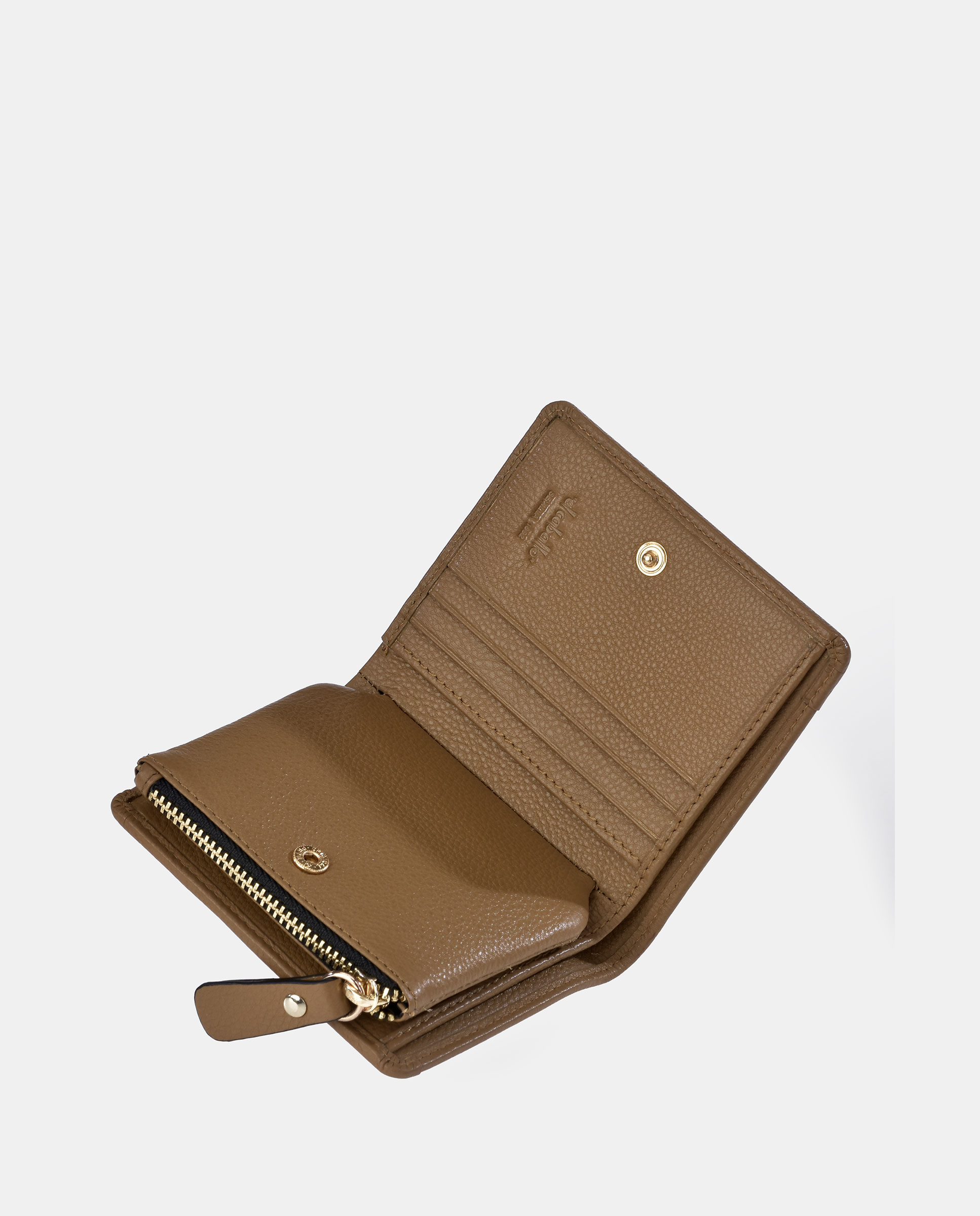 Porta-Moedas com Secção para Notas Compacto em PU e Pele Branco-gelo-3