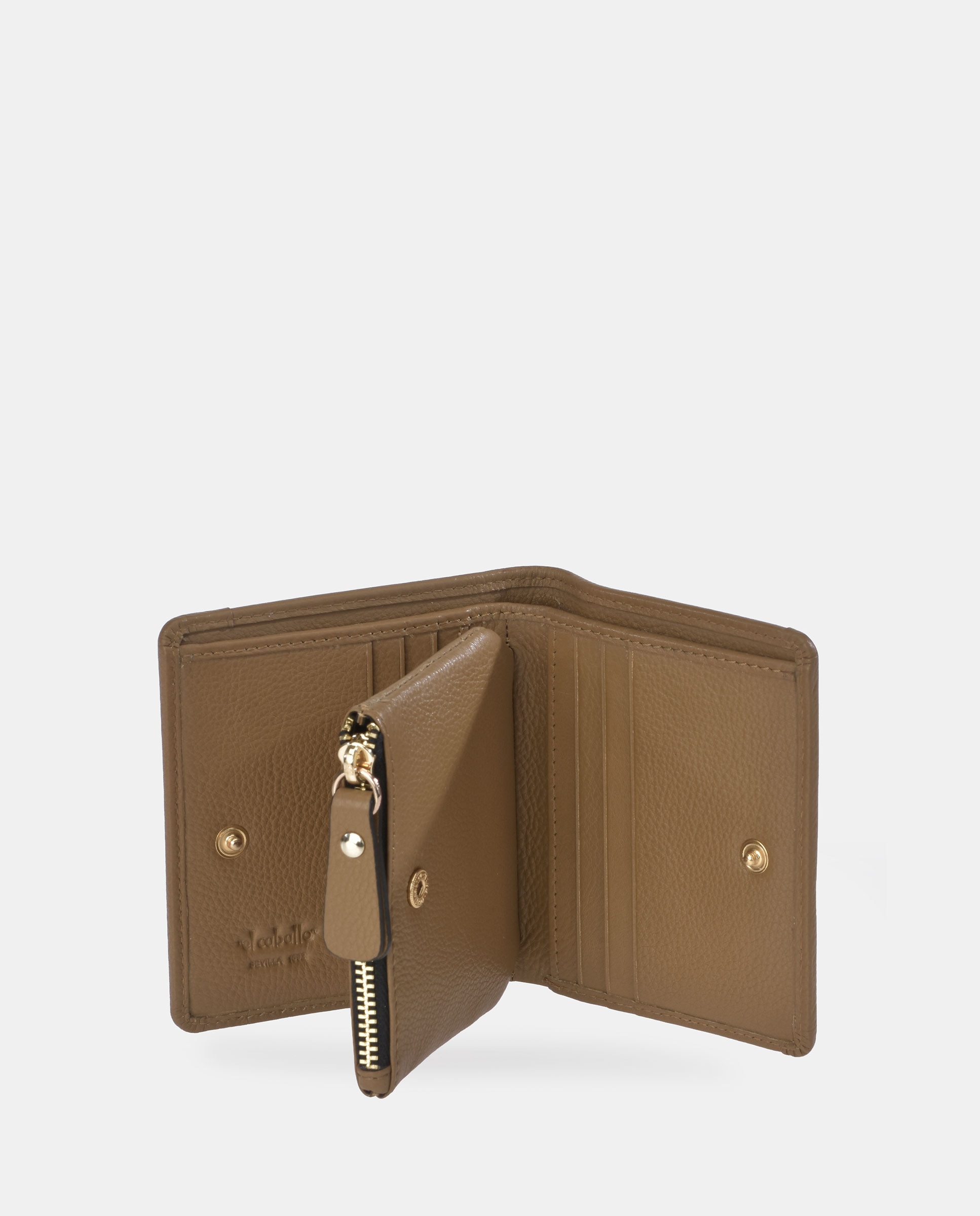 Porta-Moedas com Secção para Notas Compacto em PU e Pele Branco-gelo-4