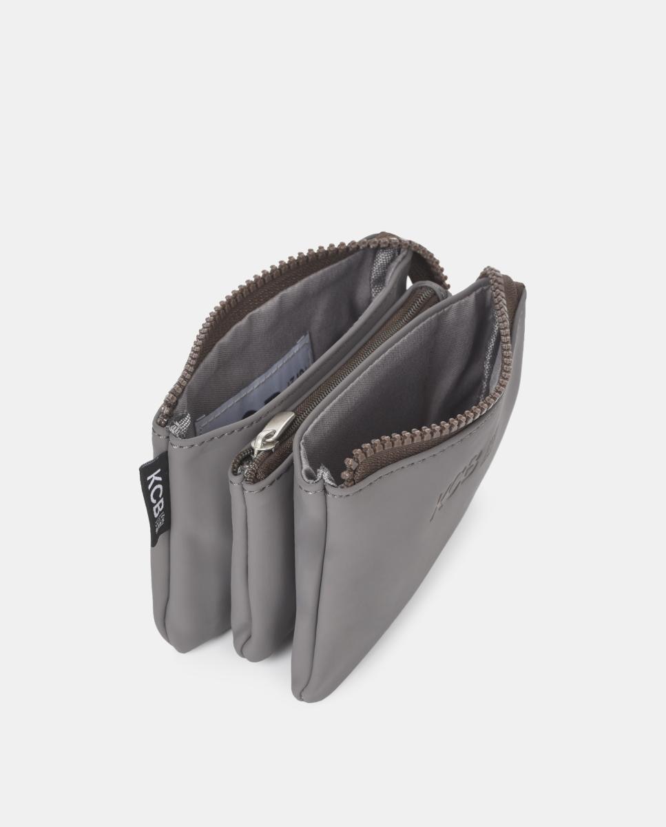Carteira trifold pequena KCB Chain Cinzento-2