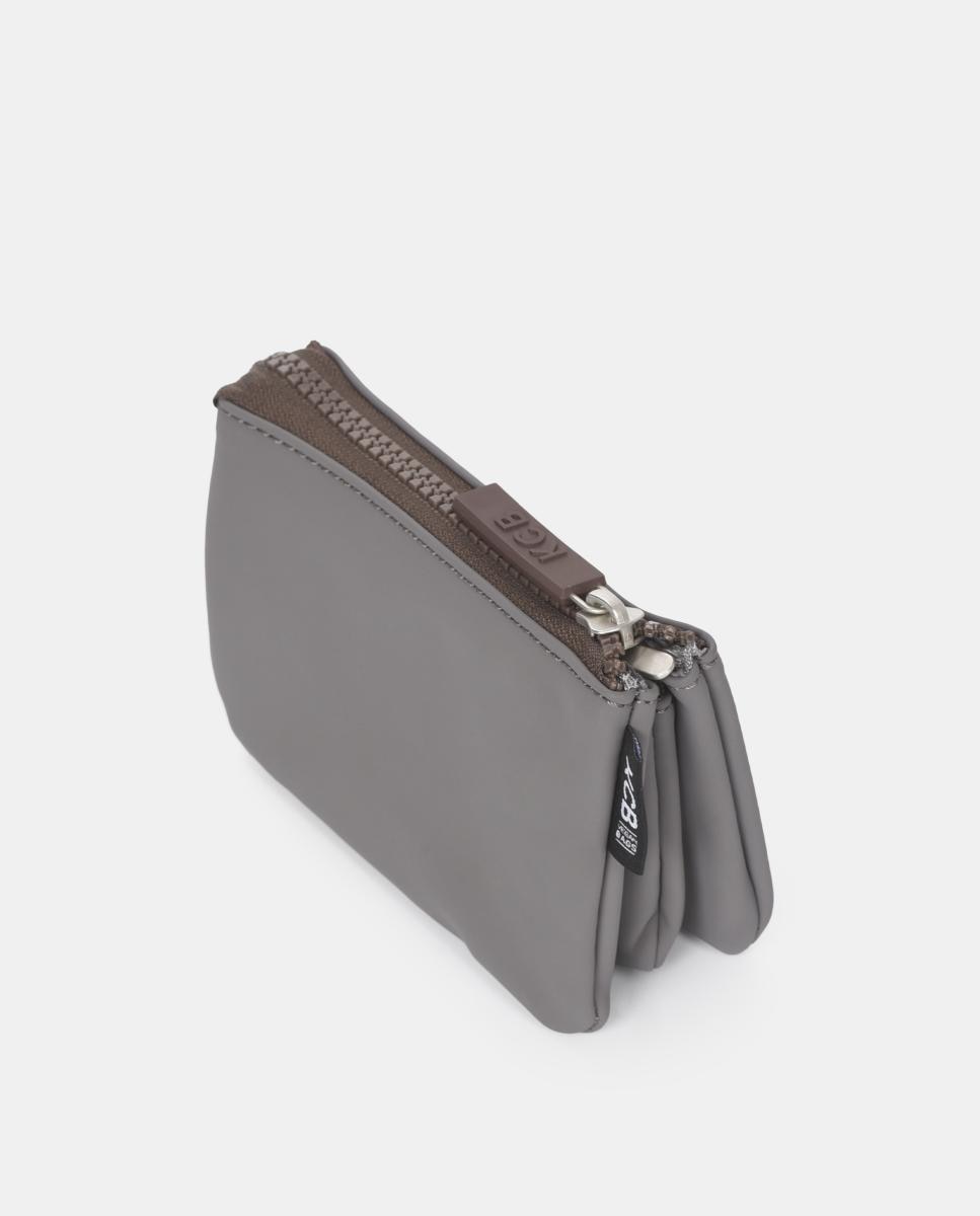 Carteira trifold pequena KCB Chain Cinzento-3