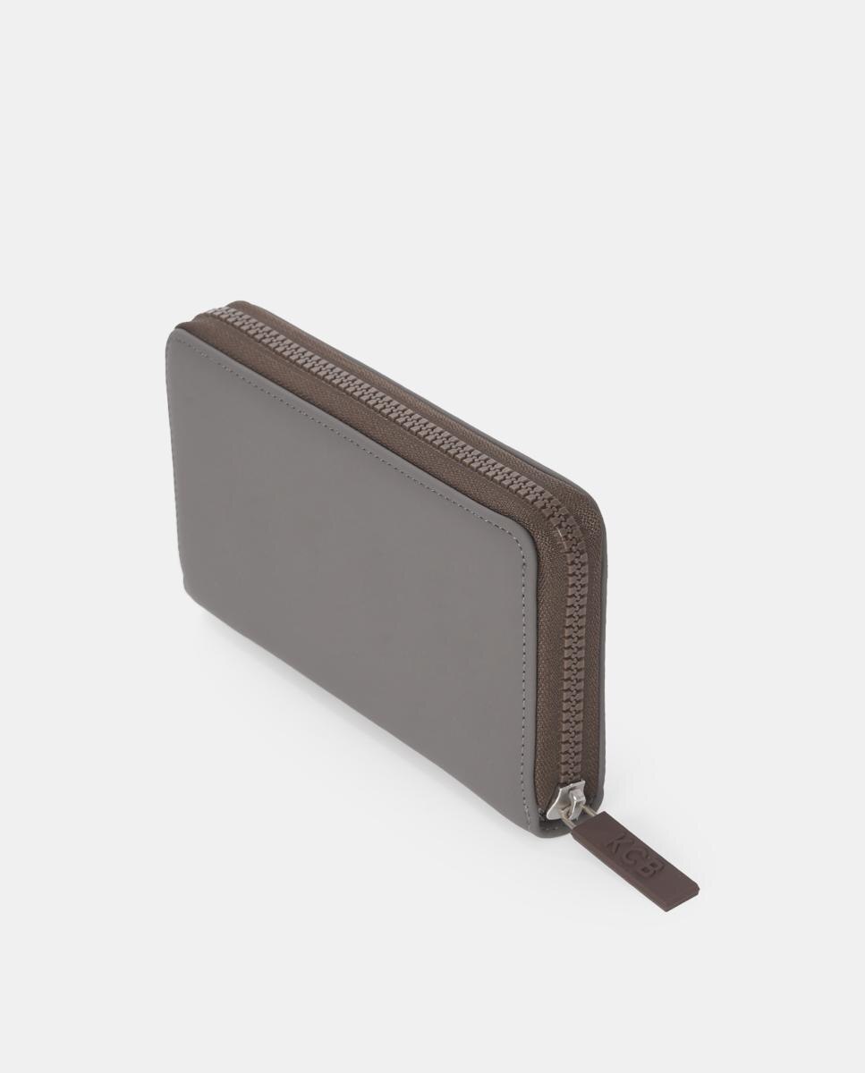 Carteira zip around KCB Chain Cinzento-3