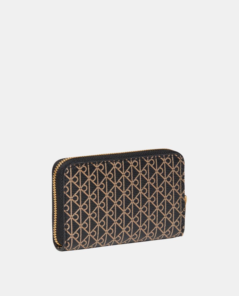 Carteira Porta-Moedas com Estampado de Monograma Emblem Preto-4