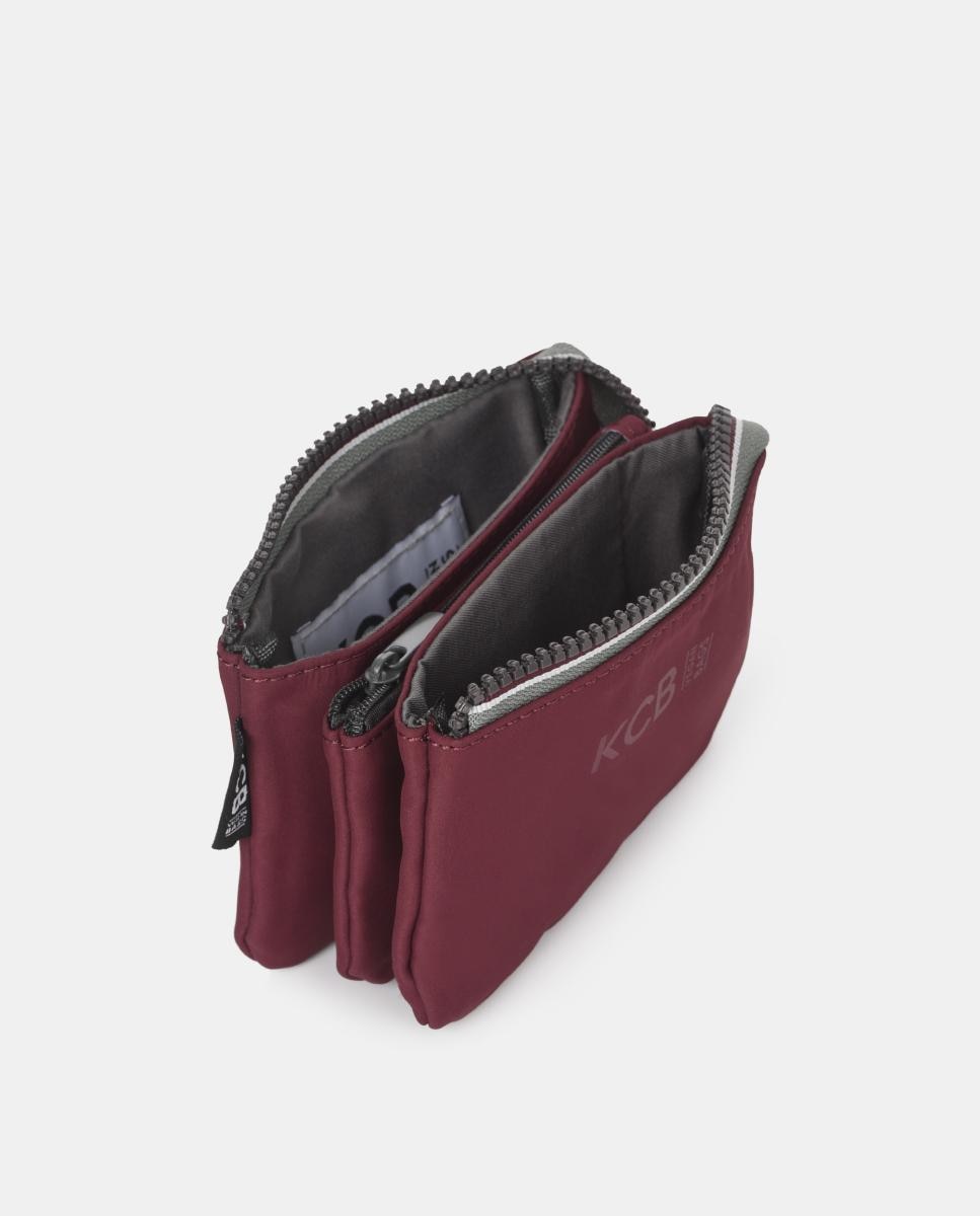 Carteira trifold pequena KCB Glow Bordeaux-2