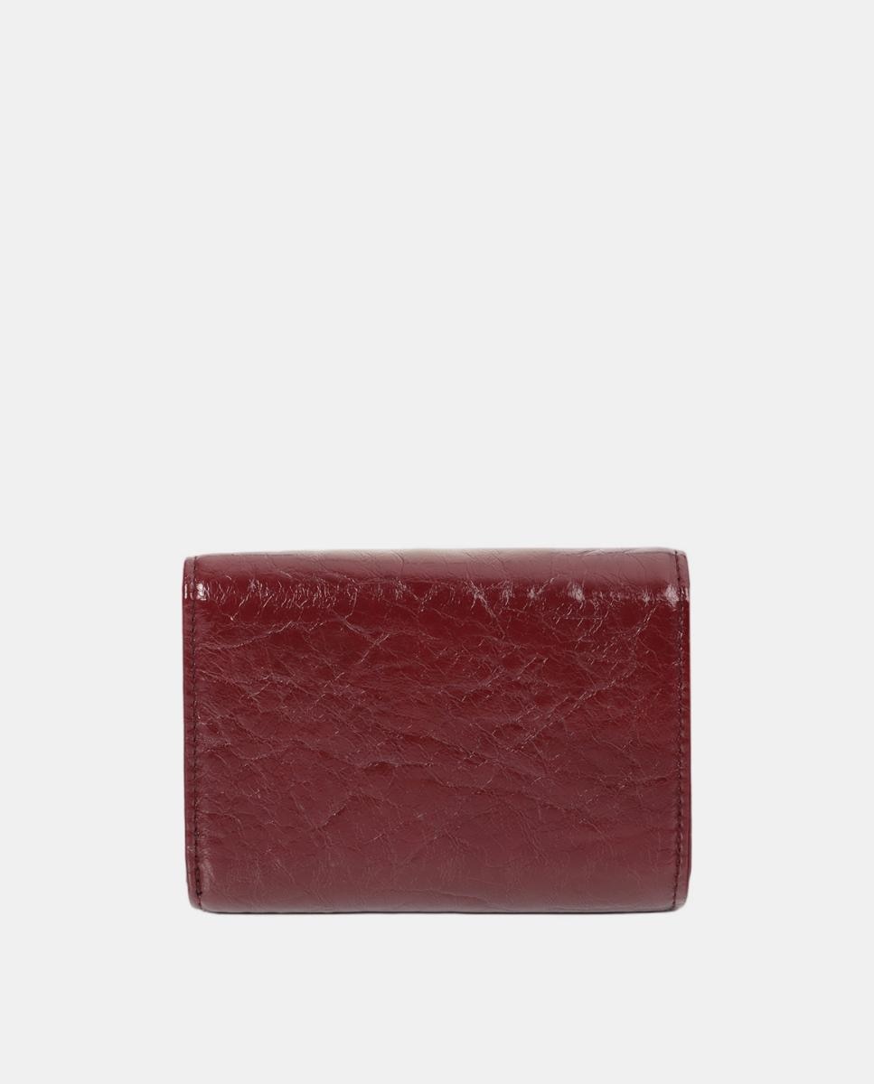 Porta-Moedas com Efeito de Pele Enrugada Bordeaux-3