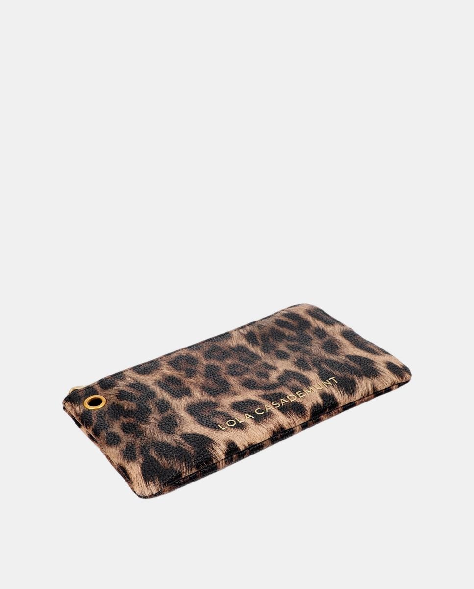 Porta-Moedas Combinado com Animal Print Castanho-escuro-2