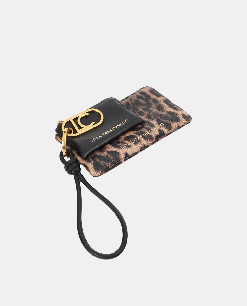 Porta-Moedas Combinado com Animal Print Castanho-escuro-5